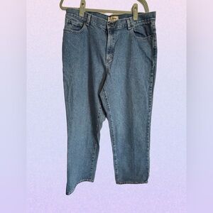 Vintage LL Bean Jeans Womens Straight Fit High Waist Med Wash Denim 90s grunge